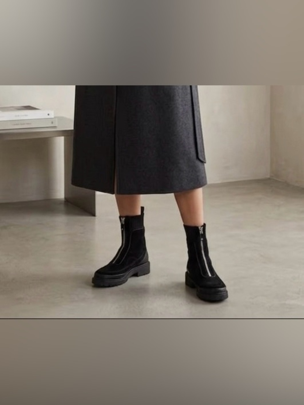 Sam Edelman Leone Lug Sole Chelsea Boots – Black Suede | Size 9.5